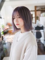 ヘアデザイン ステラ(hair design sTella)&nbsp;ラベンダーアッシュの外はねボブ