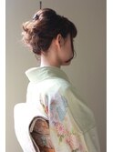 ボブヘアーのふんわり和装アップスタイル