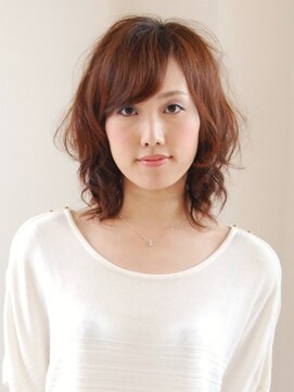 オレンジ(orange) 大人可愛いふんわりラフなミディアムスタイル