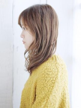ヘアメイク ナル(hair make nalu) 透け感バングのミックスカールスタイル