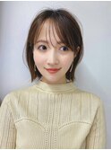 大人/ひし形/ぱつっと/外ハネ/ボブ/グレーベージュ/前髪パーマ