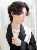 前髪パーマセンターパート無造作束感ショートa越谷20代30代40代