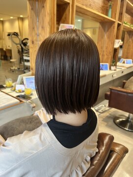 アドラーブル 駅南店(adorable) 大人美人外ハネボブショコラアッシュ前髪小顔カットモテ髪