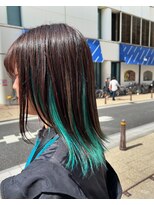 エト 横須賀(eto) ターコイズグリーン×インナーカラー