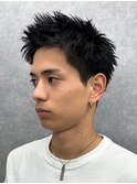 スパイキーショートザクザクショートアップバングツーブロック