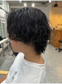 波巻きパーマメンズパーマメンズヘアツーブロックツイストパーマ