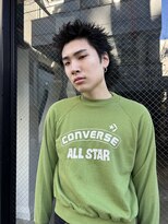 オールバック風ショートパーマ/メンズカット/ニュアンスパーマ