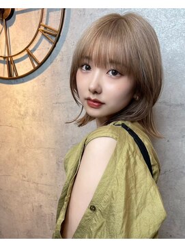 リム(RIM.) 【ウルフレイヤーボブ/くびれ外ハネボブ/ミルクティーベージュ】