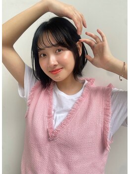 エリルミー 代々木店(Elilume)の写真/「ボブ」×「NOブリーチカラー」でお洒落可愛く♪あなたの魅力を最大限に引き出します！