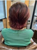 グラデーション ピンクレッド ブリーチ ハイトーン