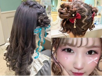 セットサロン マオ(MAO)の写真/《三宮駅2分》推し活、ライブ、お祭り☆夏イベントのヘアメイクはMAOにお任せ！お出かけ前に可愛く変身♪