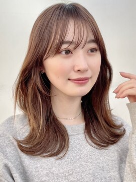 ガーデン ミサト 三郷中央(garden misato) 美髪×ミディアムヘア×ベージュカラー×外はね×前髪ありc