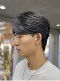 メンズセンターパートウルフセンターパートニュアンスパーマ襟足