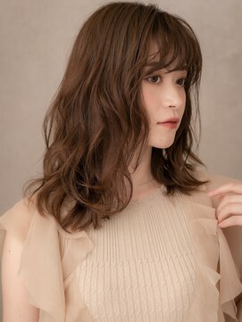 カバーヘア ブリス 川口(COVER HAIR bliss) ココアブラウン大人巻き小顔エアウェーブパーマX川口30代40代