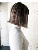 【bacio】ナチュラルハイライト  グレージュ  ボブ  外国人風