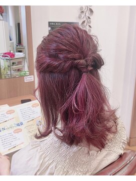 ルシードスタイルビーシャイン(LUCIDO STYLE B SHINE) 豊橋ビーシャイン★くっきりラズベリー×ハーフアップアレンジ