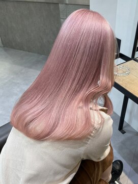 ベレーザ 渋谷(BELEZA) 2369外国人風カラーフリンジバングベイビーピンクこなれヘア