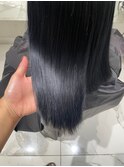 ナチュラル地毛風カラー/透明感艶髪ブルーブラック