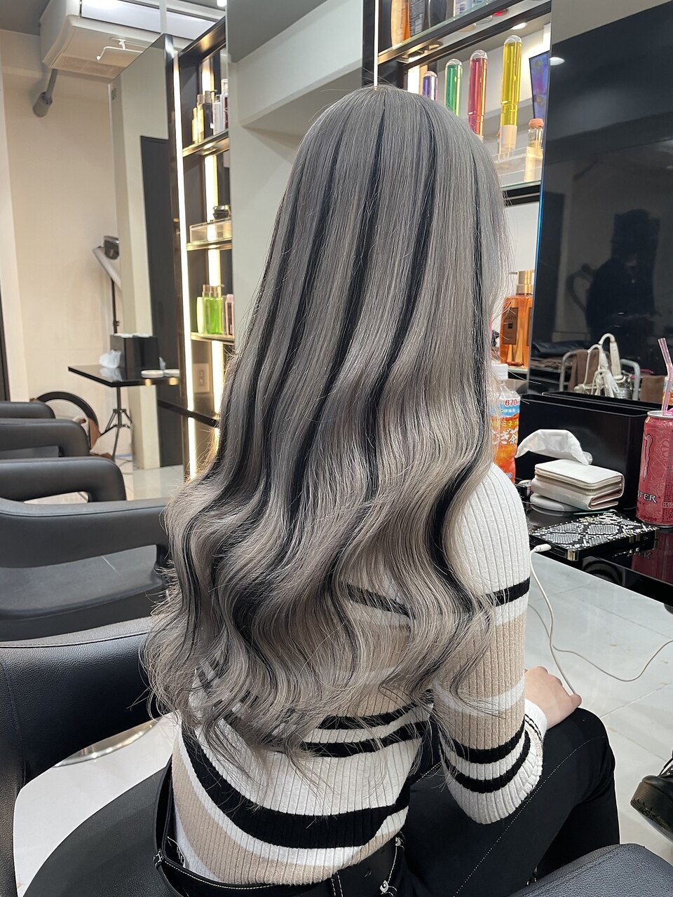 シールエクステ　ローライトに！ バチバチstyle😎 ホワイトミルクティー👍 さりげないローライト