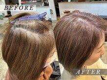 ナルヘアー 越谷(Nalu hair)の雰囲気（↑白髪ぼかしbefore&after[ショートカット/ケアブリーチ]）