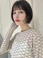 ミンクス渋谷スマートサロン(MINX shibuya smart salon)&nbsp;シアーカラー ショート 姫カット ダークアッシュ 魅力倍増カール