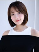 フェイスレイヤーハッシュカット鎖骨ボブ顎ラインボブ大人女子