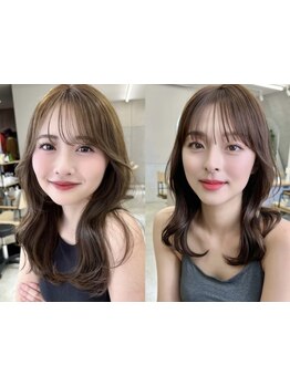 第一印象を決める前髪と顔周りの印象を劇的に変える韓国レイヤーカット☆フェイスラインをカバーし小顔魅せ