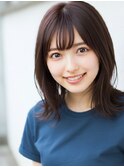小顔外ハネミディアムココア20代30代40代くびれミディ韓国ヘア