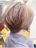 30代40代50代大人美人ショートミルクティーブラウン立体感透明感