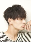 メンズパーマツイスパ波巻きスパイラルマッシュセンターパート