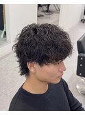 マッシュウルフツイストスパイラルパーマ