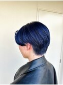 センターパート【宇都宮/メンズカット/ブルーブラック】