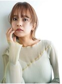くびレイヤーエモージュ前髪ピンクベージュワンカール【高円寺】
