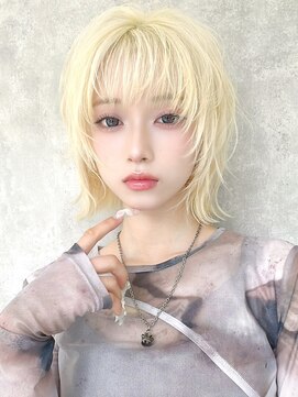 ラフィスヘアーブリス 川越店(La fith hair bliss) 【La fith】外ハネボブ×ケアブリーチ×ホワイトブロンド