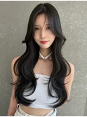 レイヤーカット×ブルーブラック
