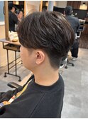 刈り上げセンターパートニュアンスパーマメンズパーマ千葉駅保立