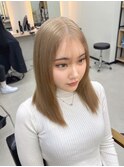 ブリーチ/ブロンドベージュ/セミロング【ALEAP parrot/大西】