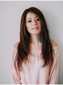 斜めバングで大人綺麗なストレートロング【大島】