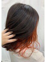 美容室 びゃんびゃん 社店&nbsp;インナーカラーオレンジ