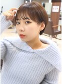 こなれミディ/前髪/黒髪/ボブルフ/ネビージュ/小顔/ワンレン
