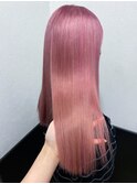 【ロング×レイヤーカット×ブリーチありベイビーピンク】