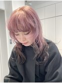 ワイドバングイメチェン外はねボブ美髪ハイトーン