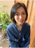 インナーカラー×フェミニンボブ