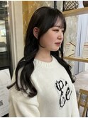 小顔に見える顔周りカット/サイドバング