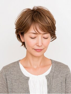 クラゲヘアー/小顔/ココアベージュ/オリーブグレー/川西