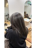 髪質改善アンブレラカラーグレーアッシュブラウン１０代２０代