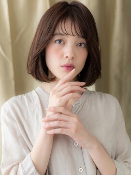 カバーヘアアンドスパ ブリス 浦和(COVER HAIR&SPA bliss) ミルクブラウンブリーチなしワンカールAラインボブX浦和30代40代