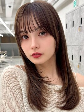 アッシュ 新杉田店(Ash) 新杉田レイヤーカット韓国ダブルカラー顔周り前髪カットボブ