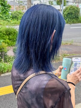 アムレヘアーエタ(amule hair eta) 【amule hair eta】ネイビーブルー切りっぱなし