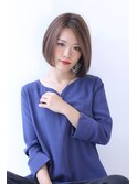 ローライトアッシュブラウン大人かわいいスリークボブ大人ボブ